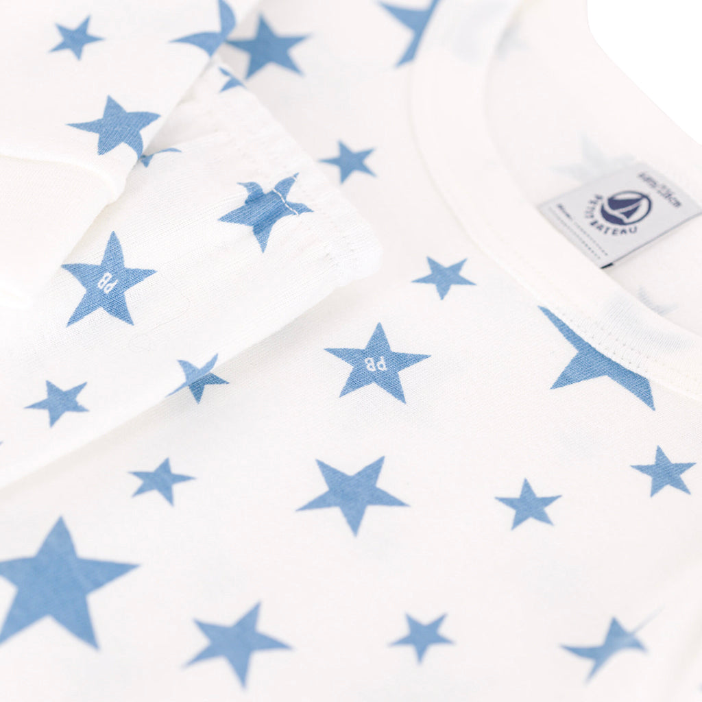 Petit Bateau Child Pyjamas Alaska Blue Stars Print
