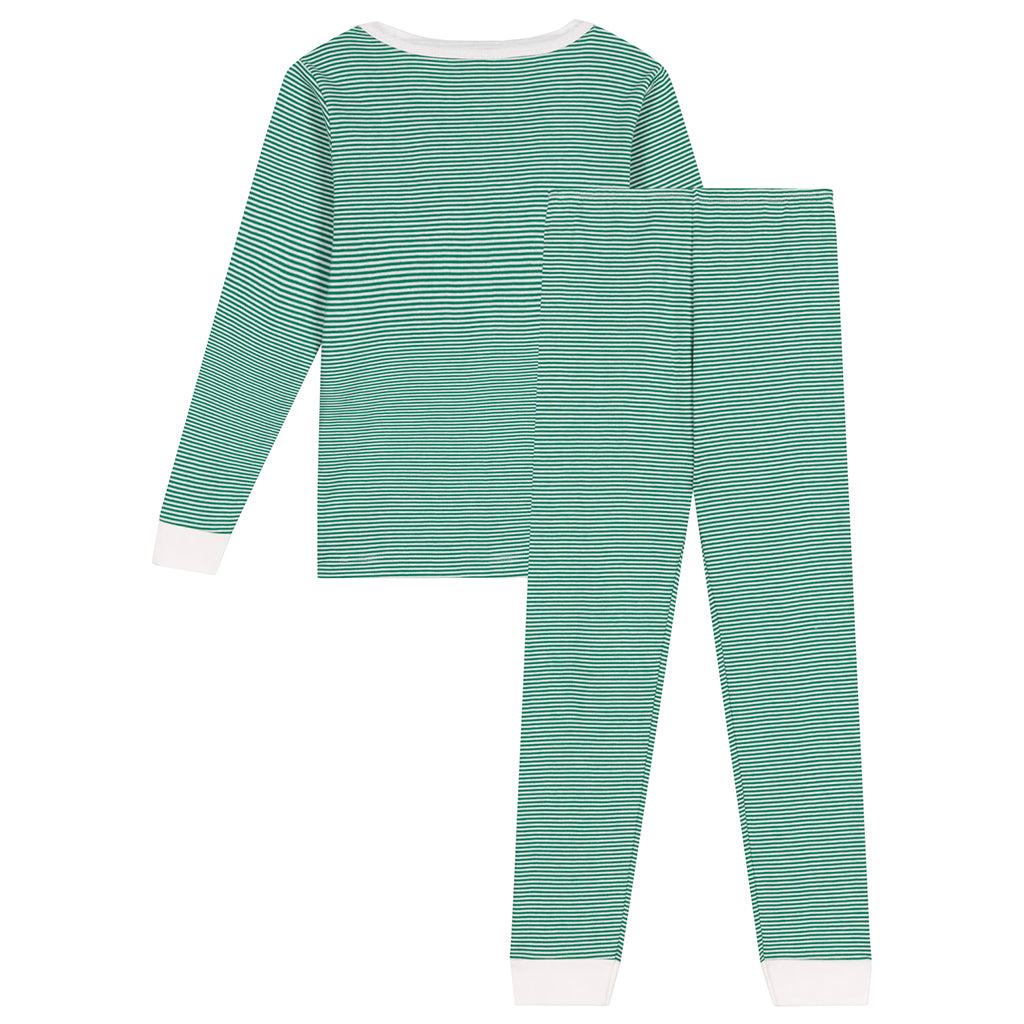 Petit Bateau Child Pyjamas Garden Green Stripes