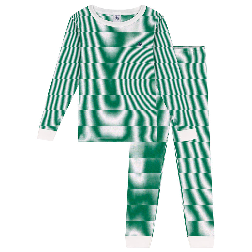 Petit Bateau Child Pyjamas Garden Green Stripes