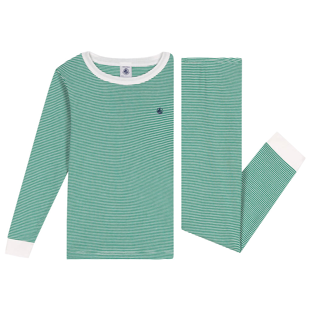 Petit Bateau Child Pyjamas Garden Green Stripes