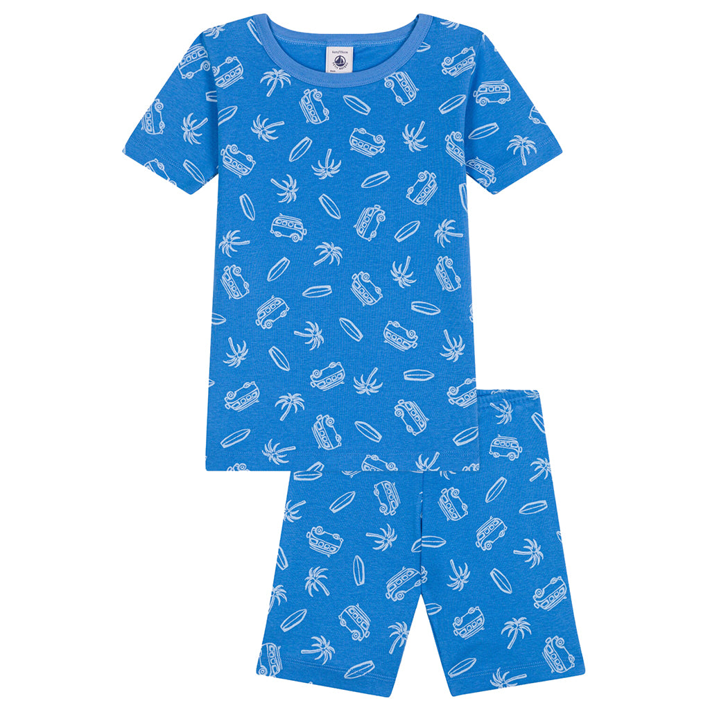 Petit Bateau Child Pyjamas Brasier Blue Surf Print