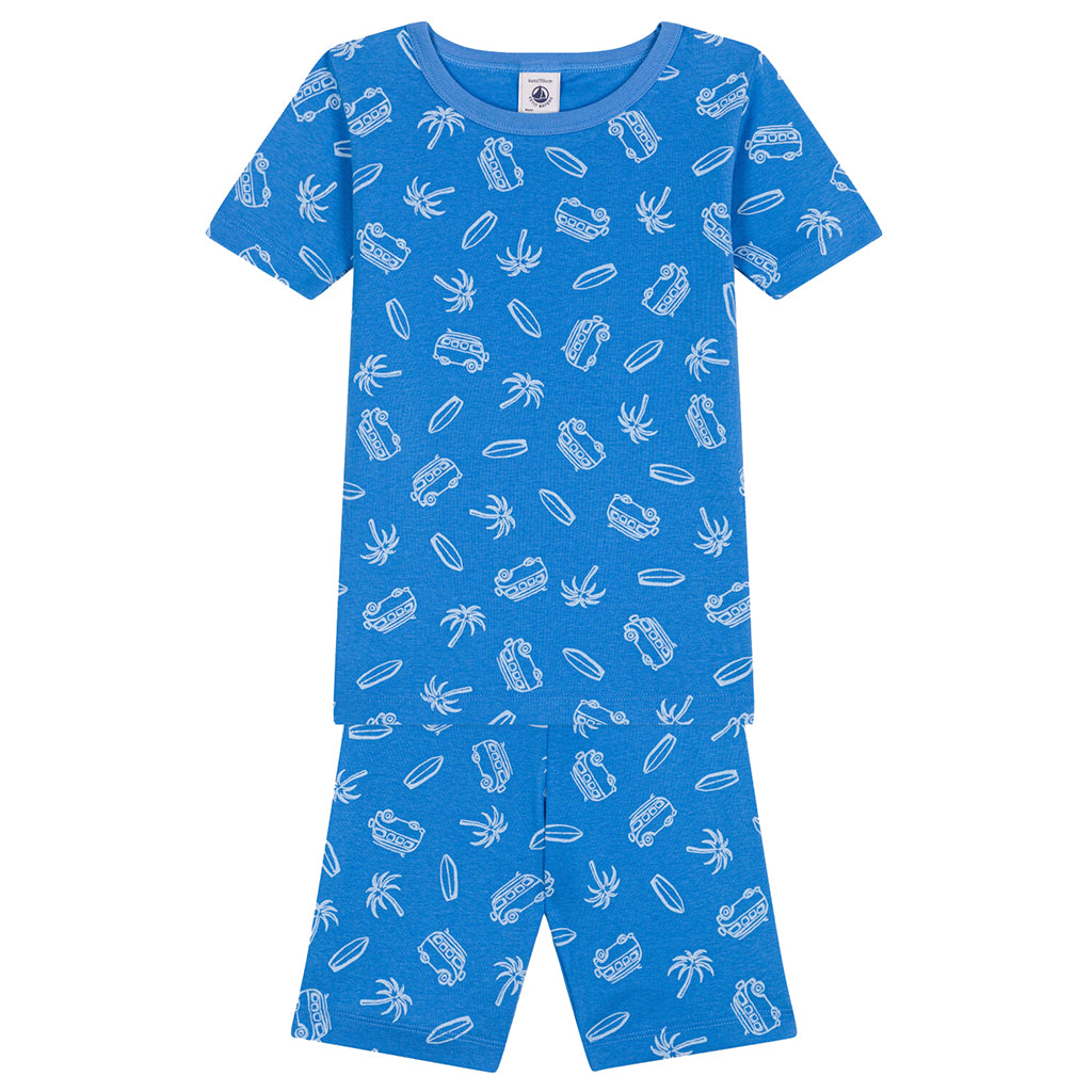 Petit Bateau Child Pyjamas Brasier Blue Surf Print