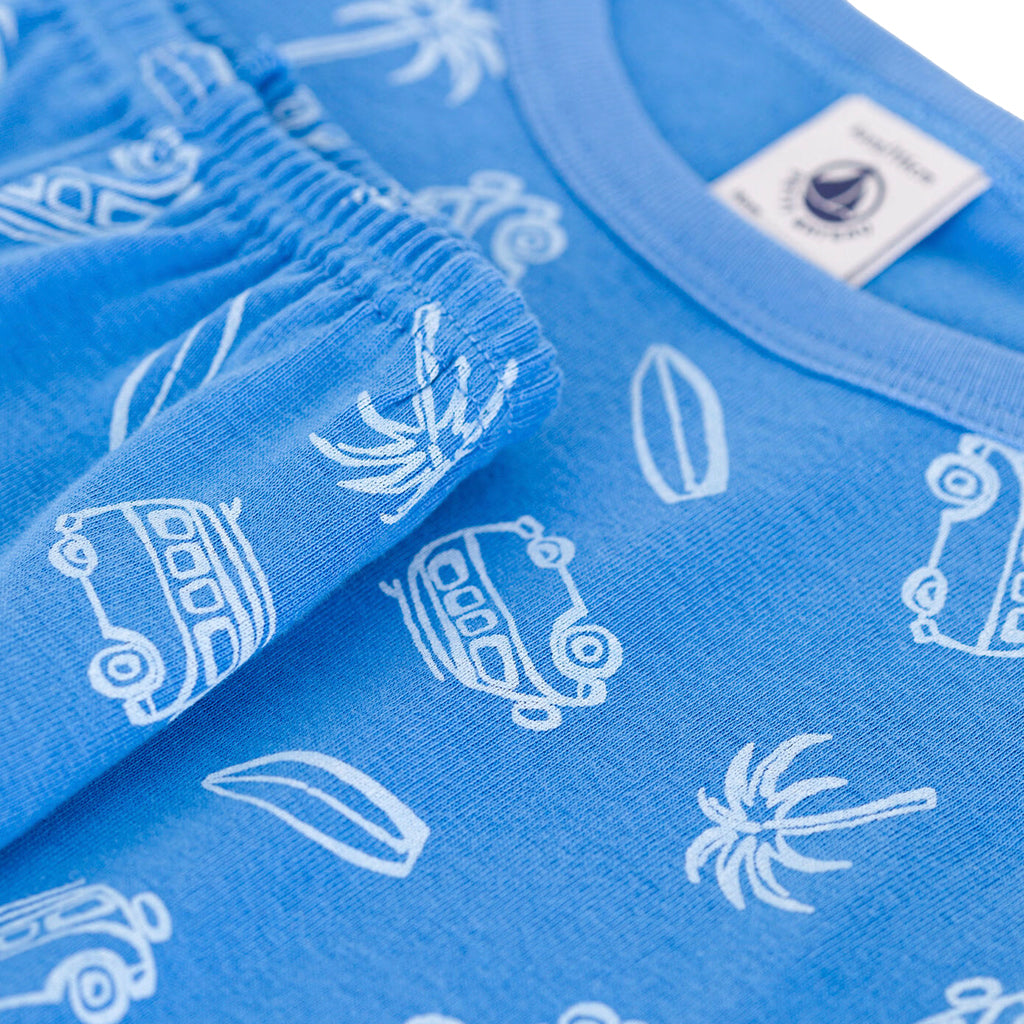 Petit Bateau Child Pyjamas Brasier Blue Surf Print