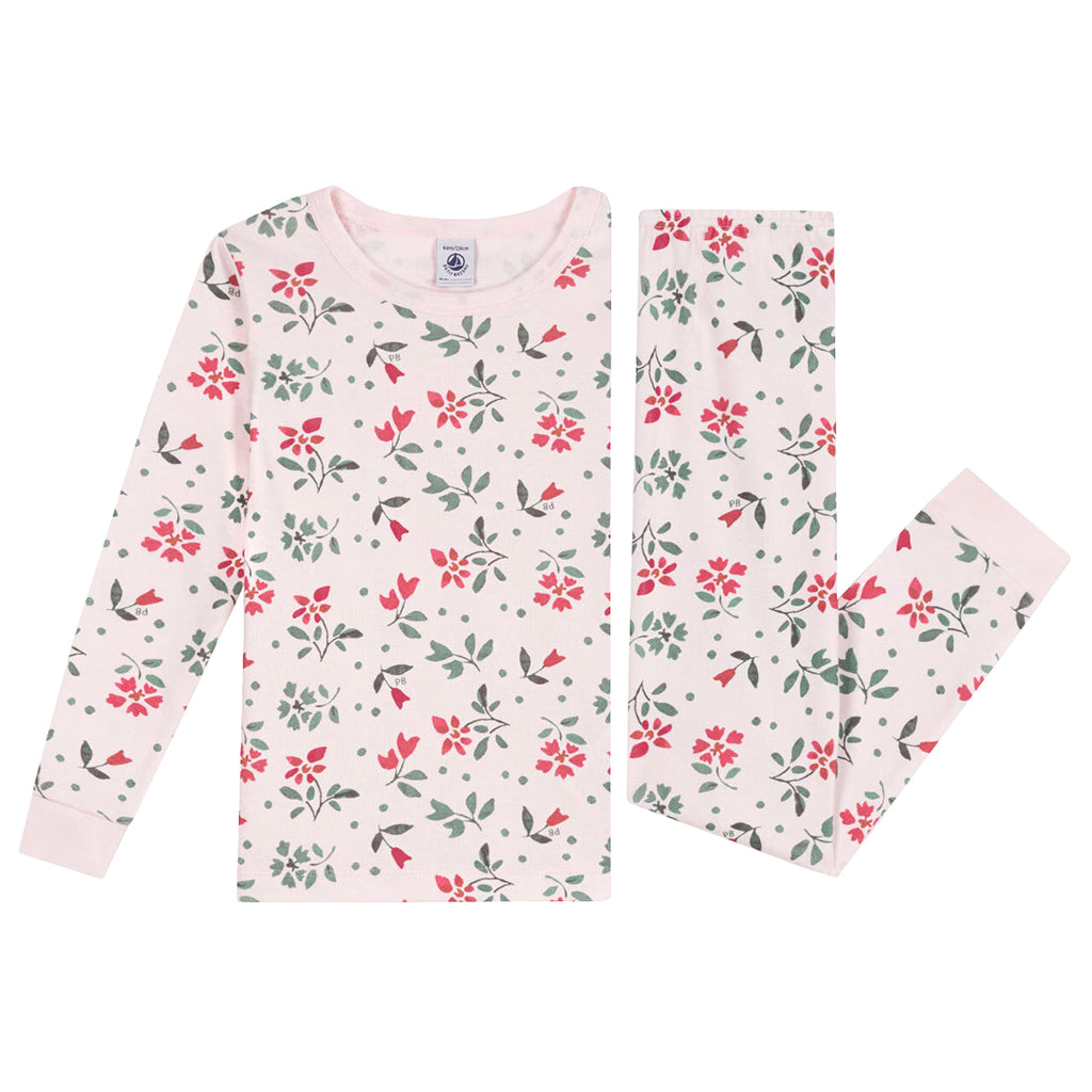 Petit Bateau Child Pyjamas Pink Floral Print