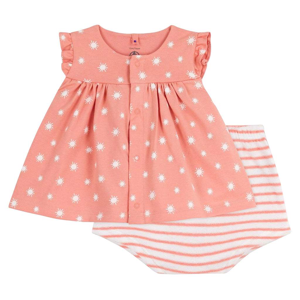 Petit Bateau Baby Two Piece Set Apricot Orange Print