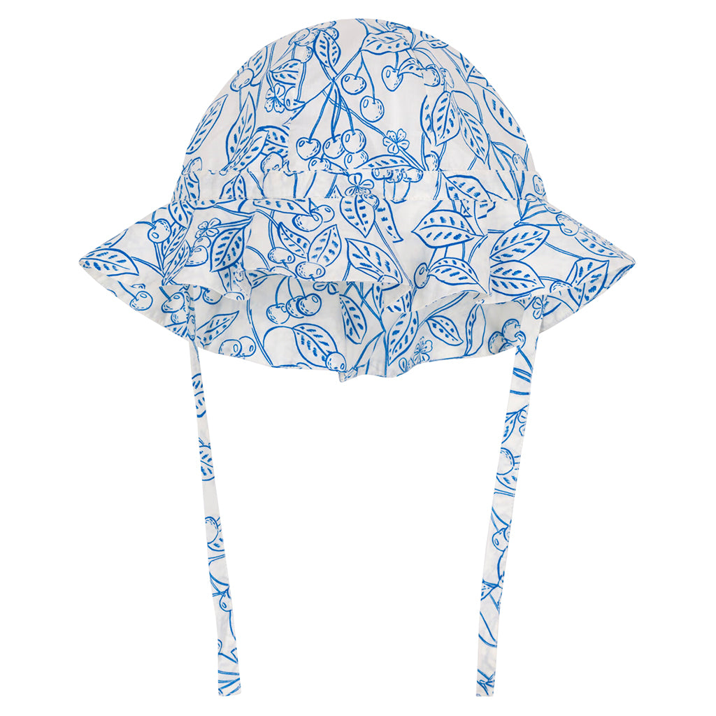 Petit Bateau Baby Hat Porcelain Blue Cherry Print