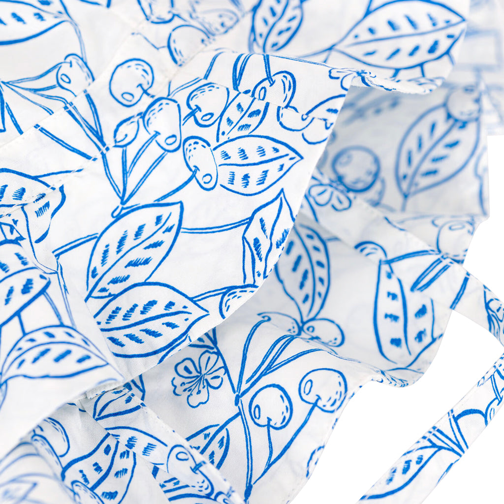 Petit Bateau Baby Hat Porcelain Blue Cherry Print