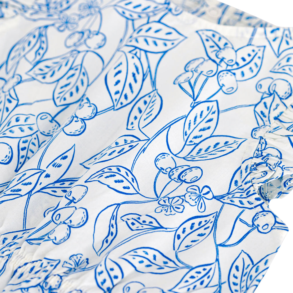 Petit Bateau Baby Romper Porcelain Blue Cherry Print