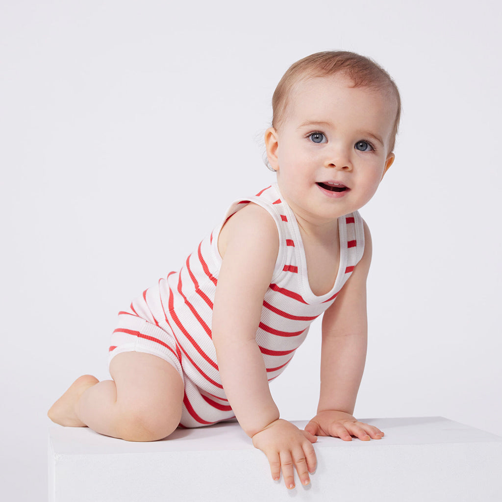 Petit Bateau Baby Set Of Two Bodysuits Marshmallow White Stripes