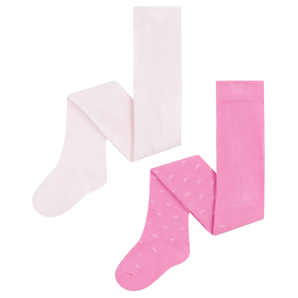 Petit Bateau Baby Set Of 2 Tights Flower Pink