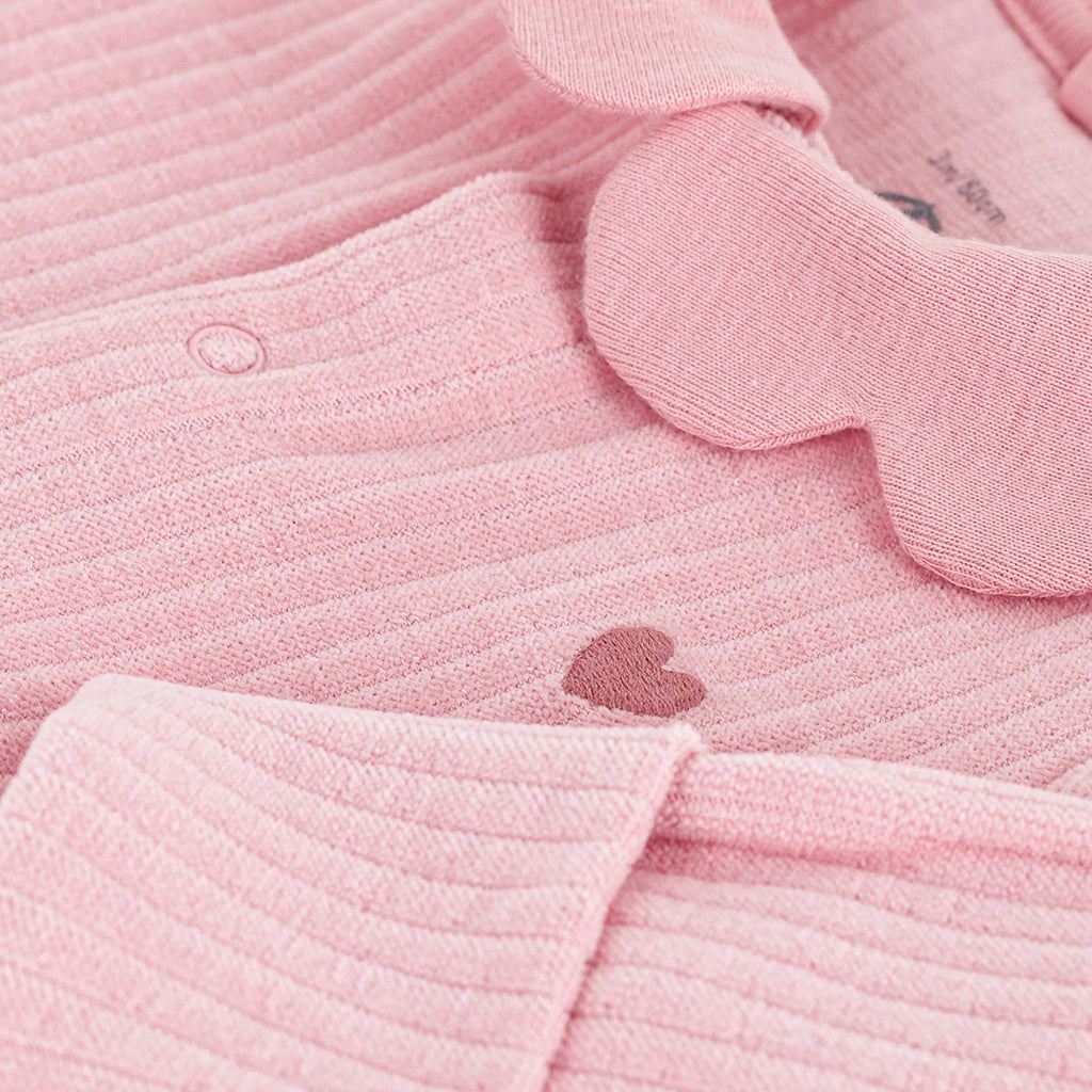 Petit Bateau Baby Velvet Collared Pyjamas Charm Pink