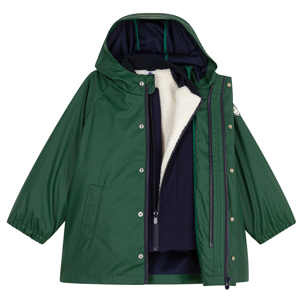 Petit Bateau Child 3-in-1 Raincoat Willow Green