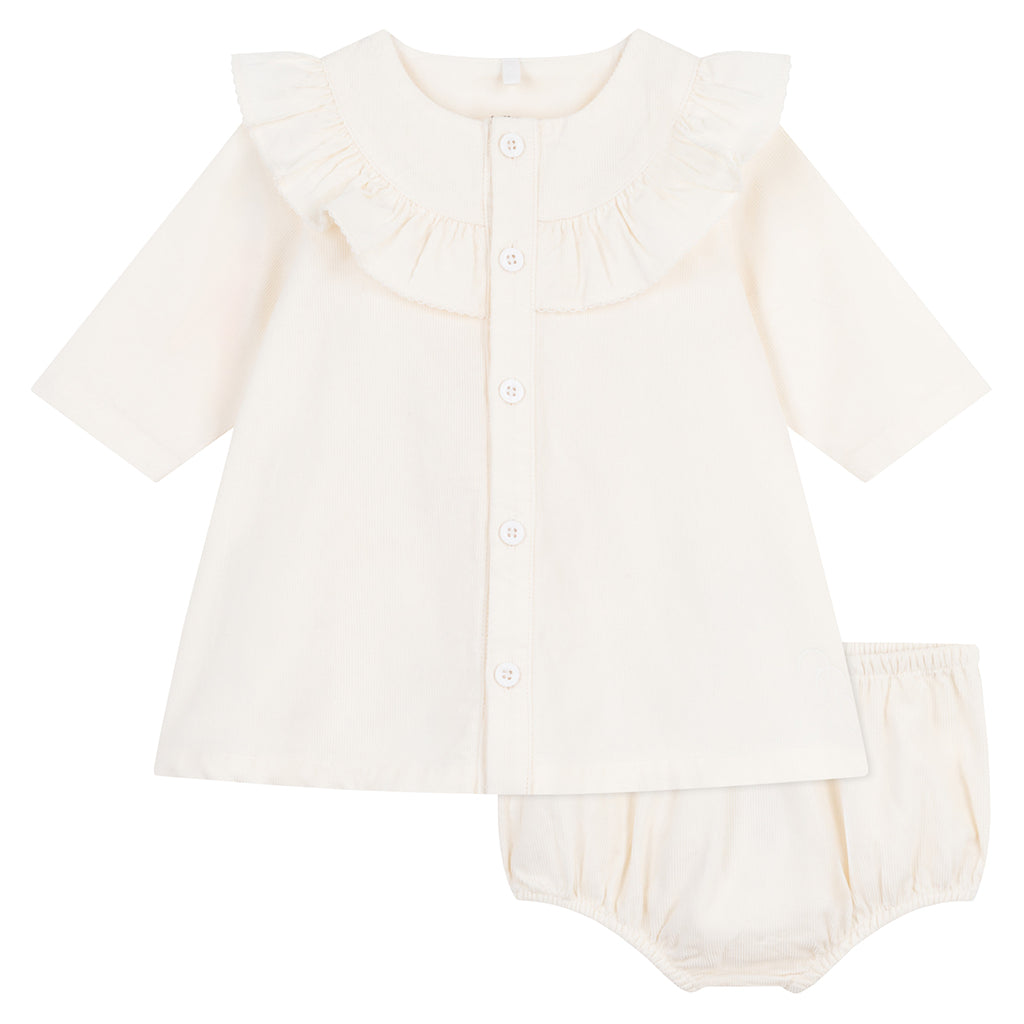 Petit Bateau Baby Dress With Bloomers Milk Cream