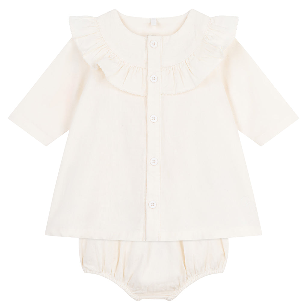 Petit Bateau Baby Dress With Bloomers Milk Cream