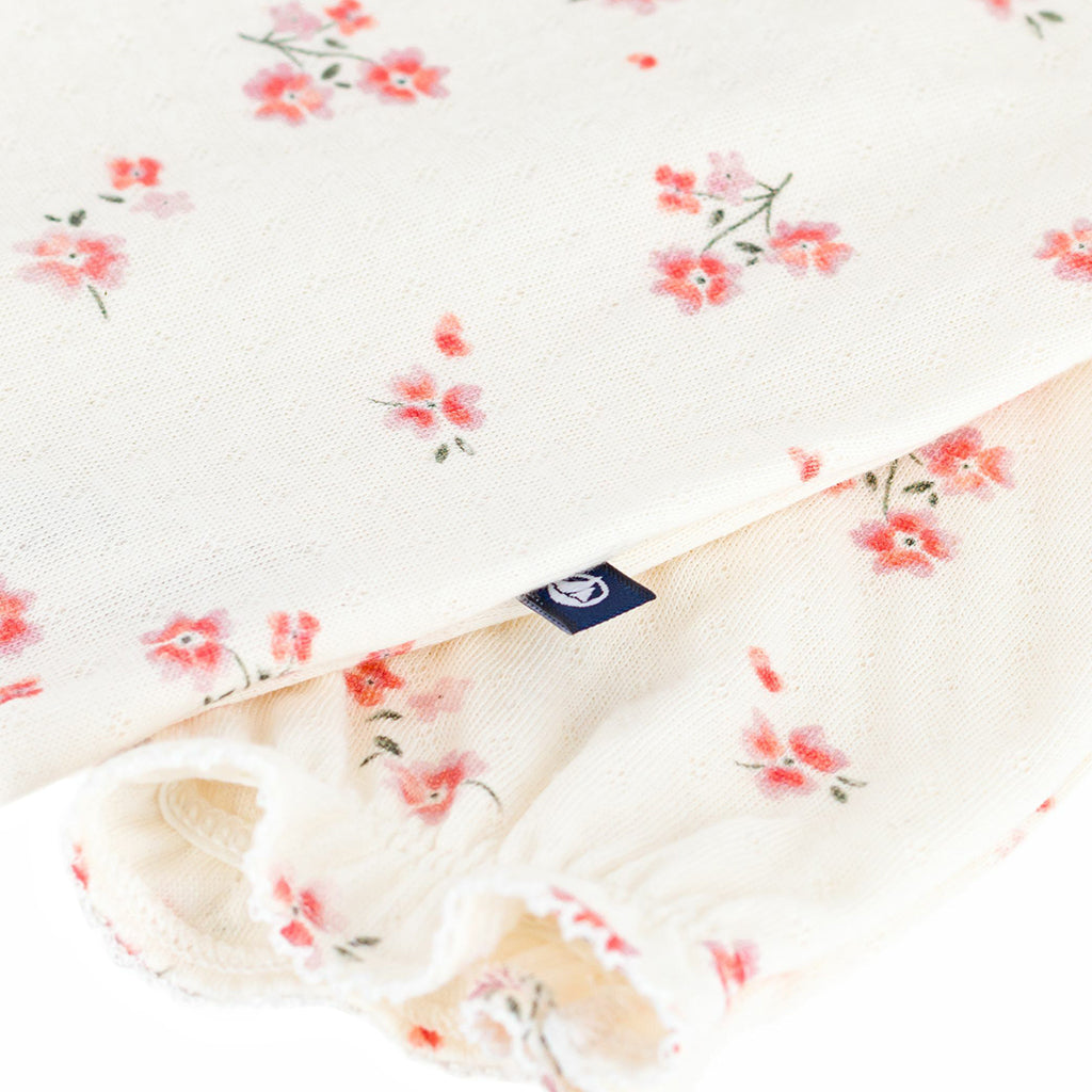 Petit Bateau Baby Jumpsuit Milk Cream Floral Print