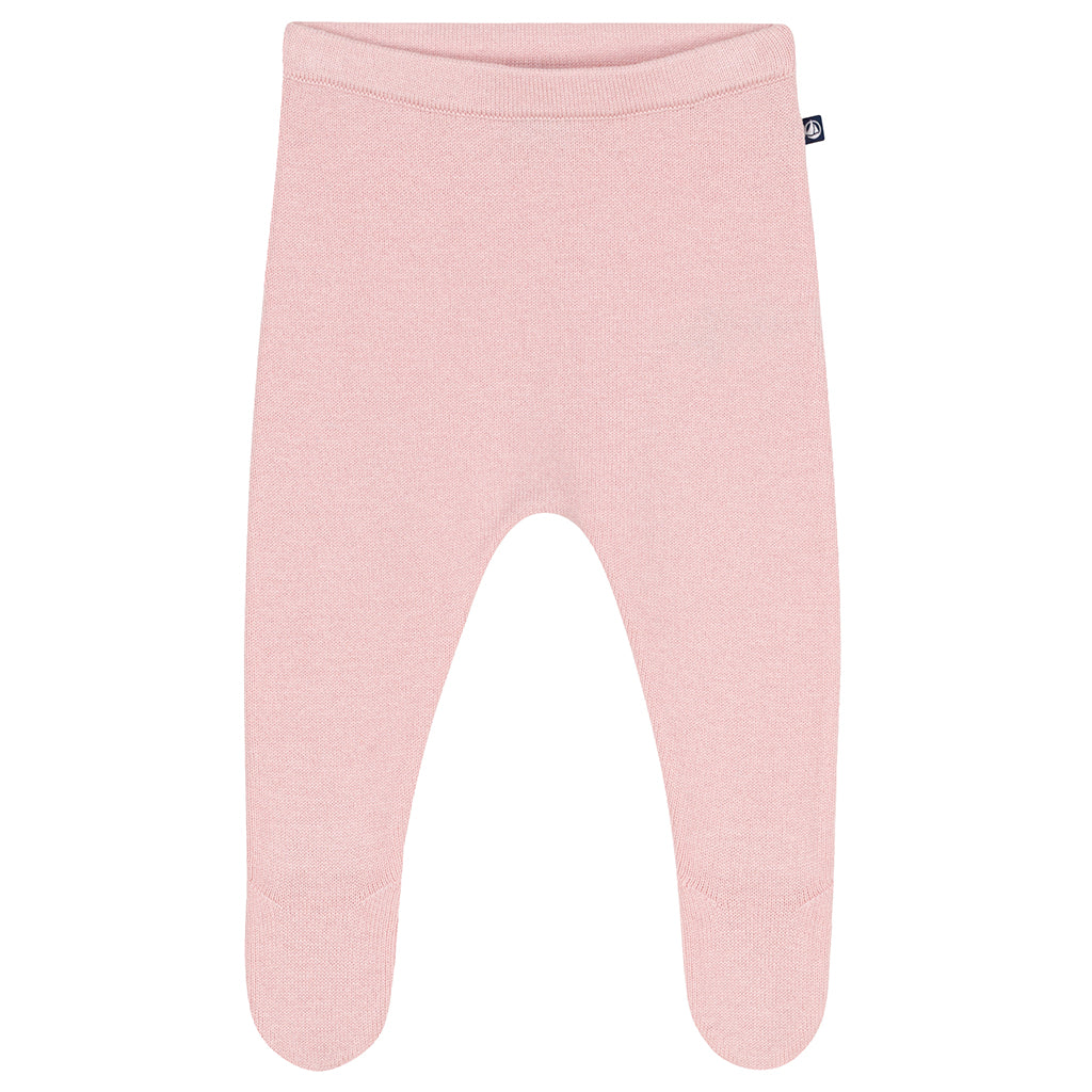 Petit Bateau Baby Set Wrap Cardigan & Pull on Pant with Feet Pretty Pink