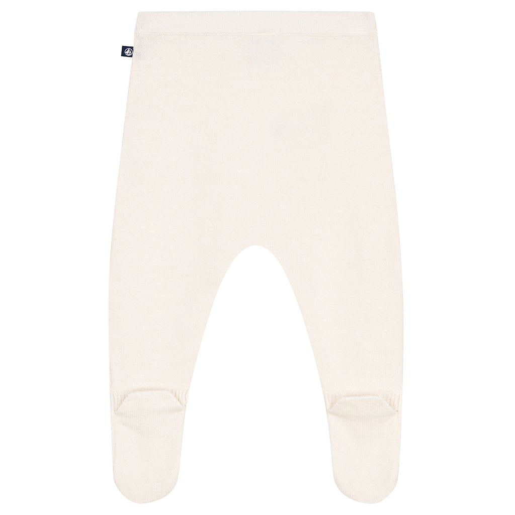 Petit Bateau Baby Leggings With Feet Marshmallow White