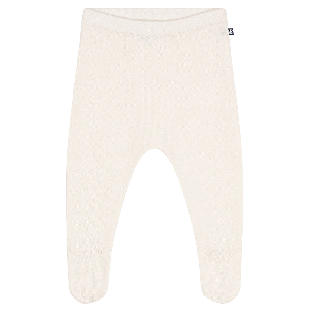 Petit Bateau Baby Leggings With Feet Marshmallow White