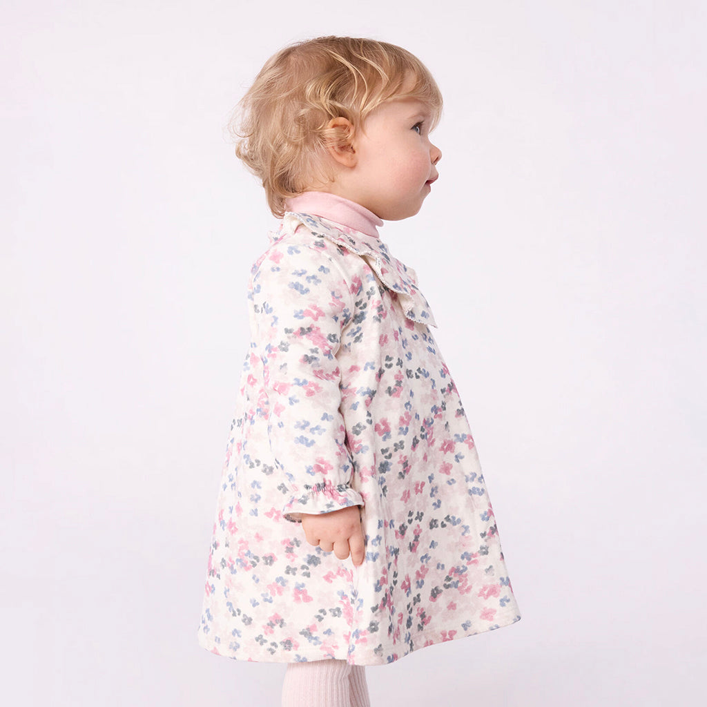Petit Bateau Baby Dress Milk Cream Floral Print