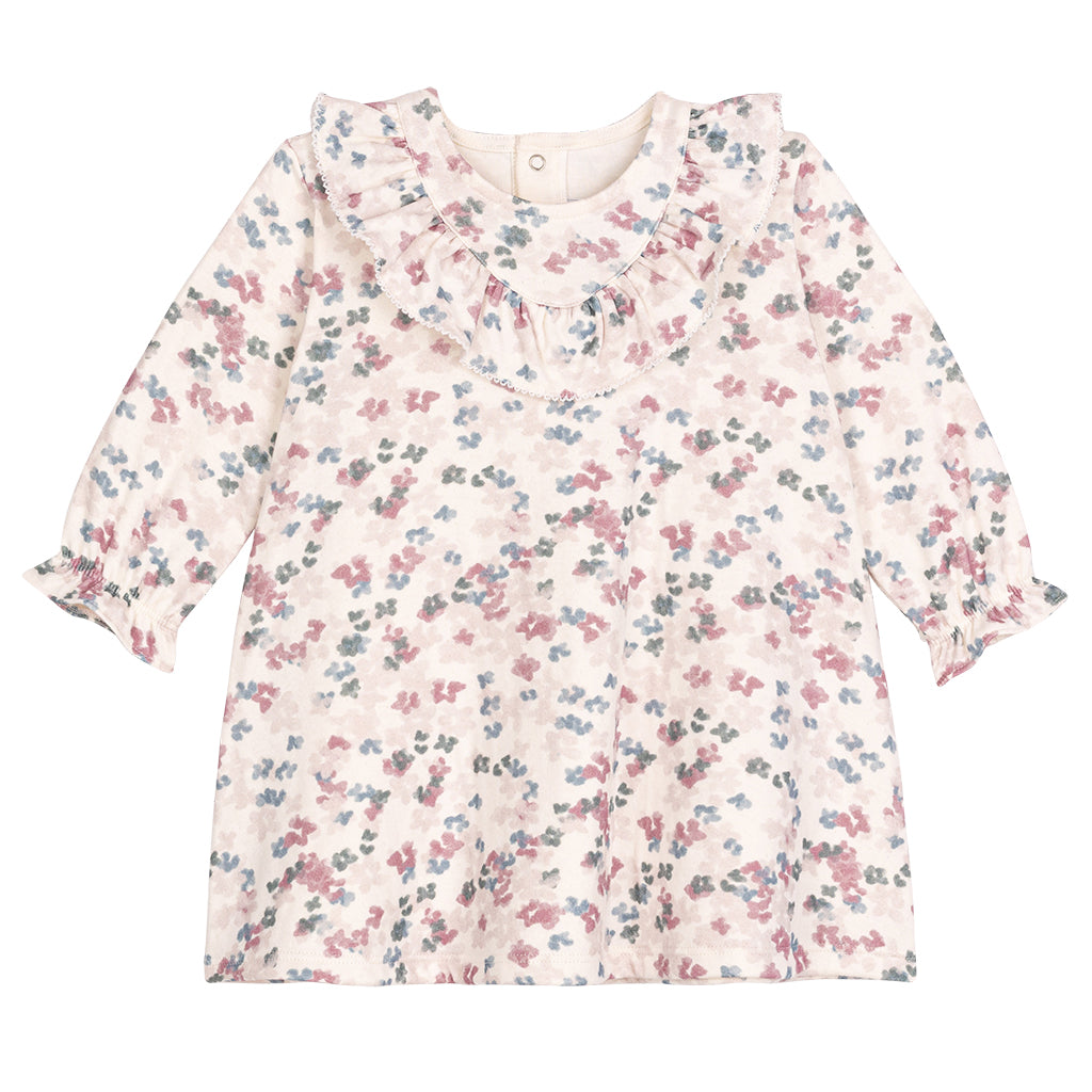 Petit Bateau Baby Dress Milk Cream Floral Print