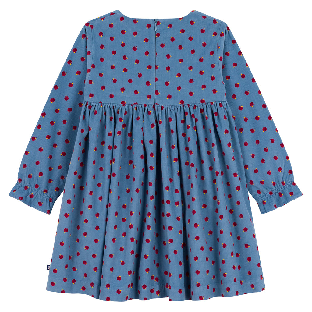 Petit Bateau Child Dress Adriatic Blue Apple Print