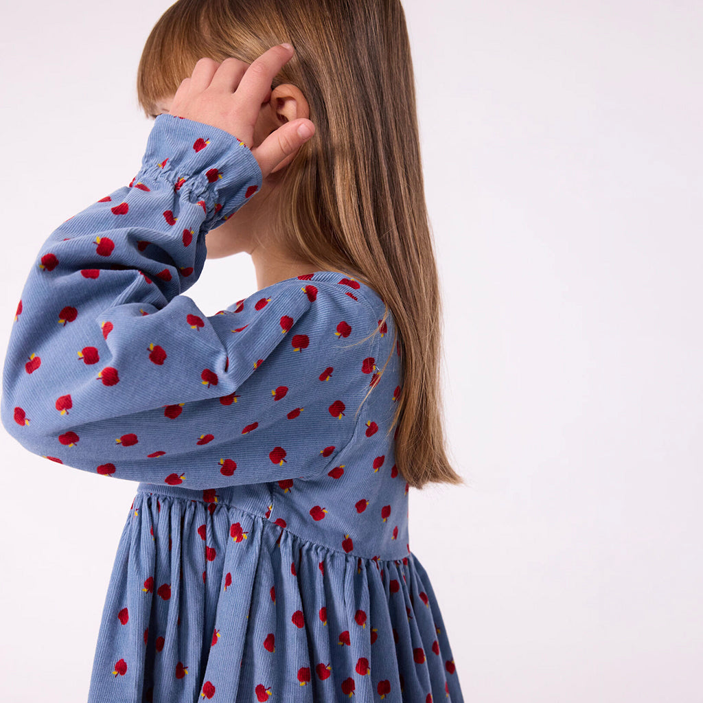 Petit Bateau Child Dress Adriatic Blue Apple Print