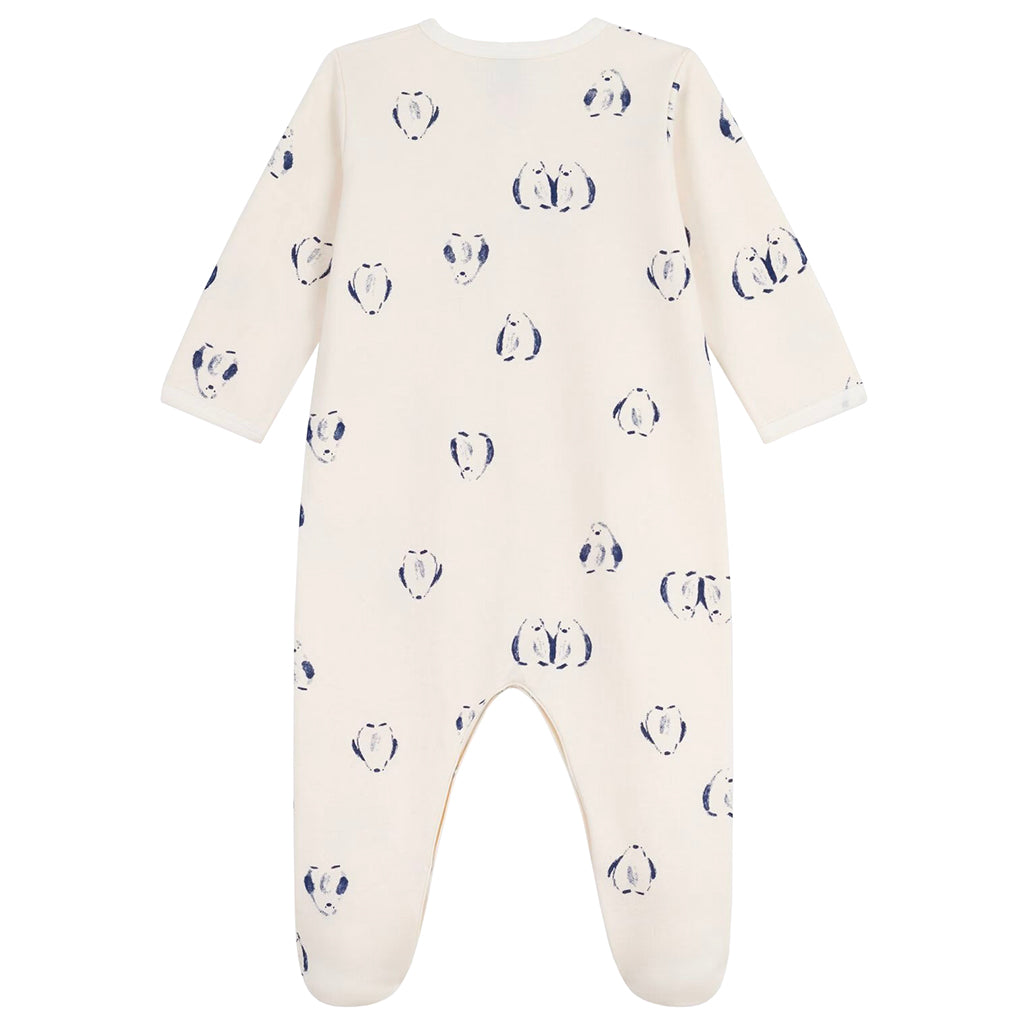 Petit Bateau Baby Pyjamas Milk Cream Penguin Print