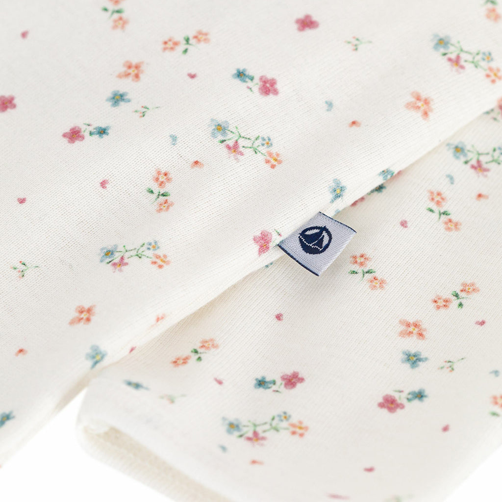 Petit Bateau Baby Bodyjama Pyjamas Marshmallow White Floral Print