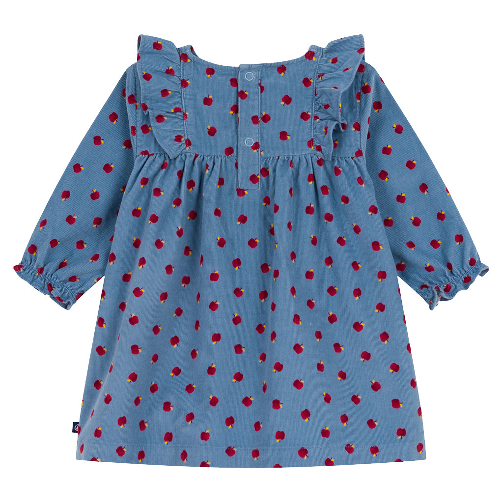 Petit Bateau Baby Dress Adriatic Blue Apple Print