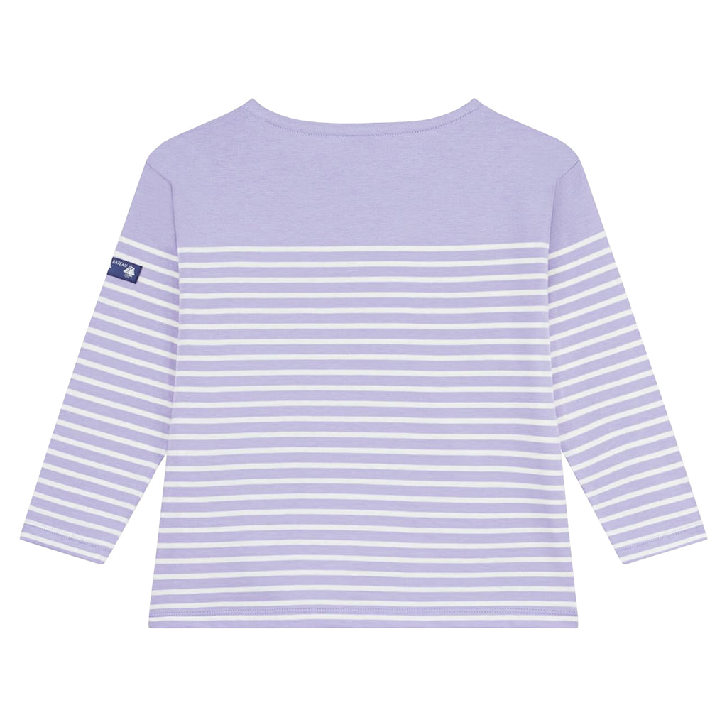 Petit Bateau Child T-shirt Squaw Purple With White Stripes