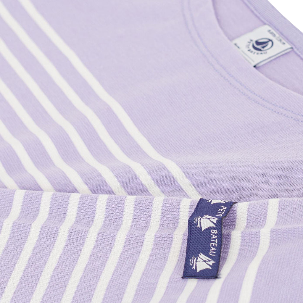Petit Bateau Child T-shirt Squaw Purple With White Stripes