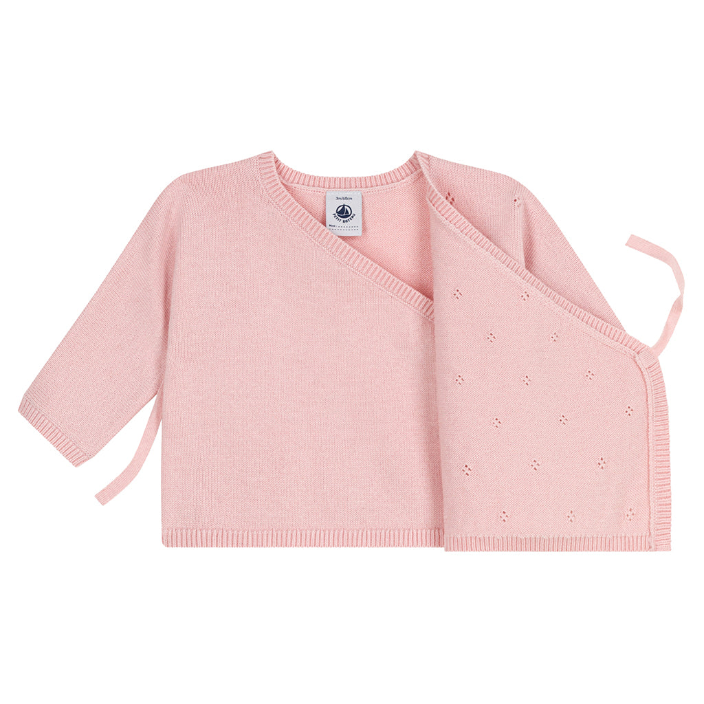 Petit Bateau Baby Wrap Cardigan Pretty Pink