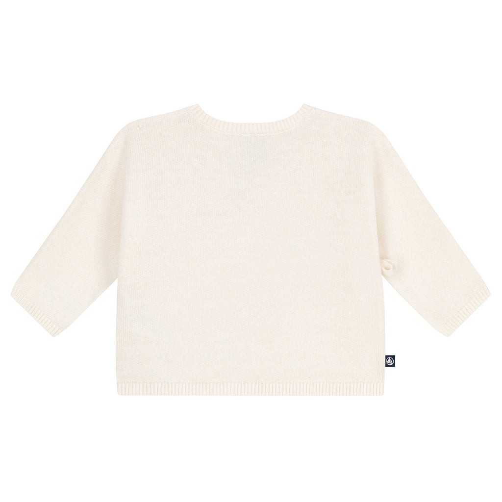 Petit Bateau Baby Wrap Cardigan Marshmallow White