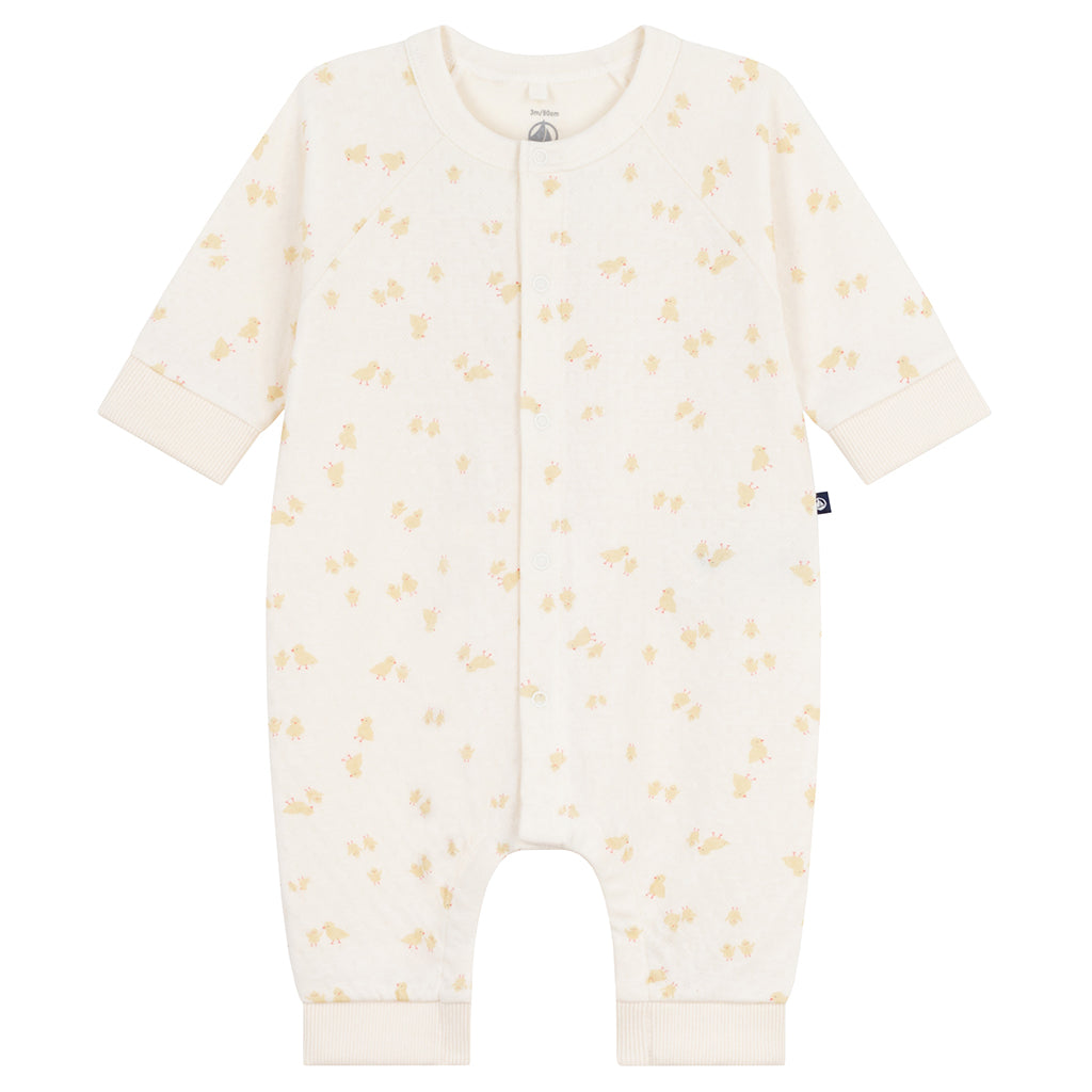 Petit Bateau Baby Pyjamas Milk Cream Chicks Print