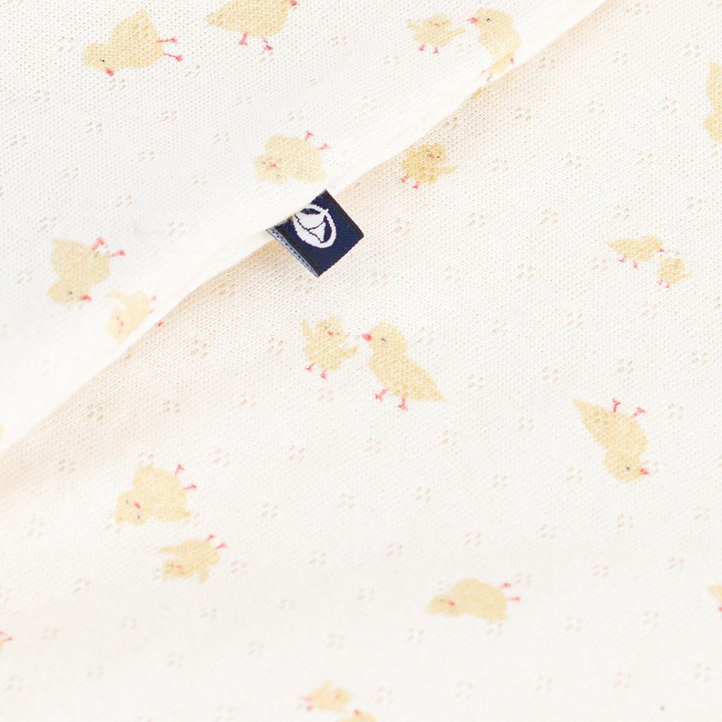 Petit Bateau Baby Pyjamas Milk Cream Chicks Print