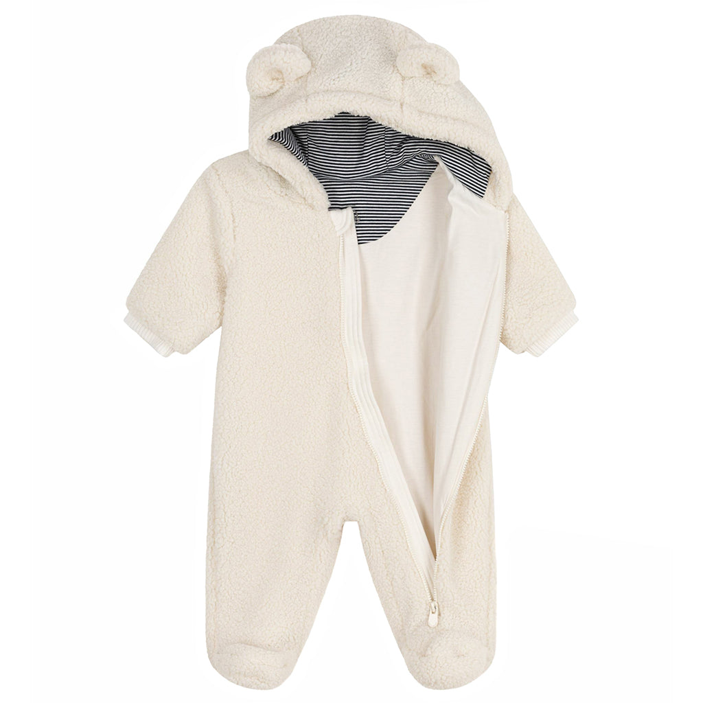 Petit Bateau Baby Teddy Jumpsuit Milk Cream