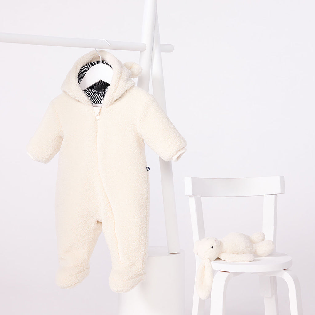 Petit Bateau Baby Teddy Jumpsuit Milk Cream