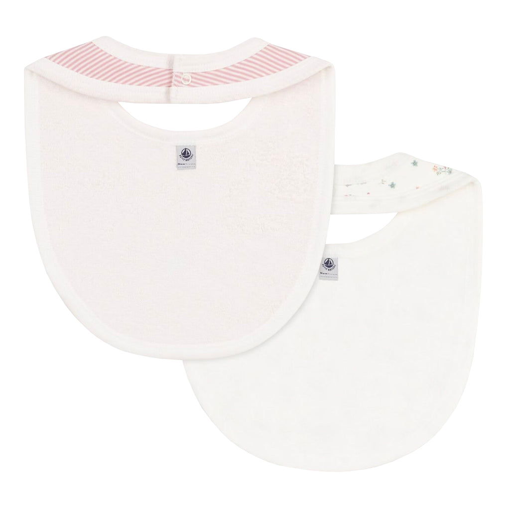 Petit Bateau Baby Set Of Two Bibs Pink Floral Print