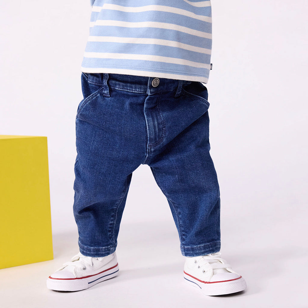 Petit Bateau Baby Denim Pants Medium Blue