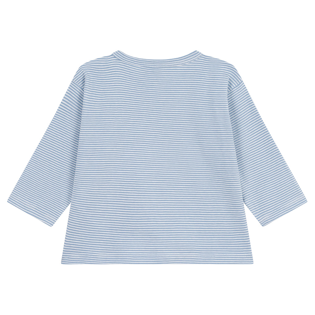 Petit Bateau Baby T-shirt White And Adriatic Blue Stripes