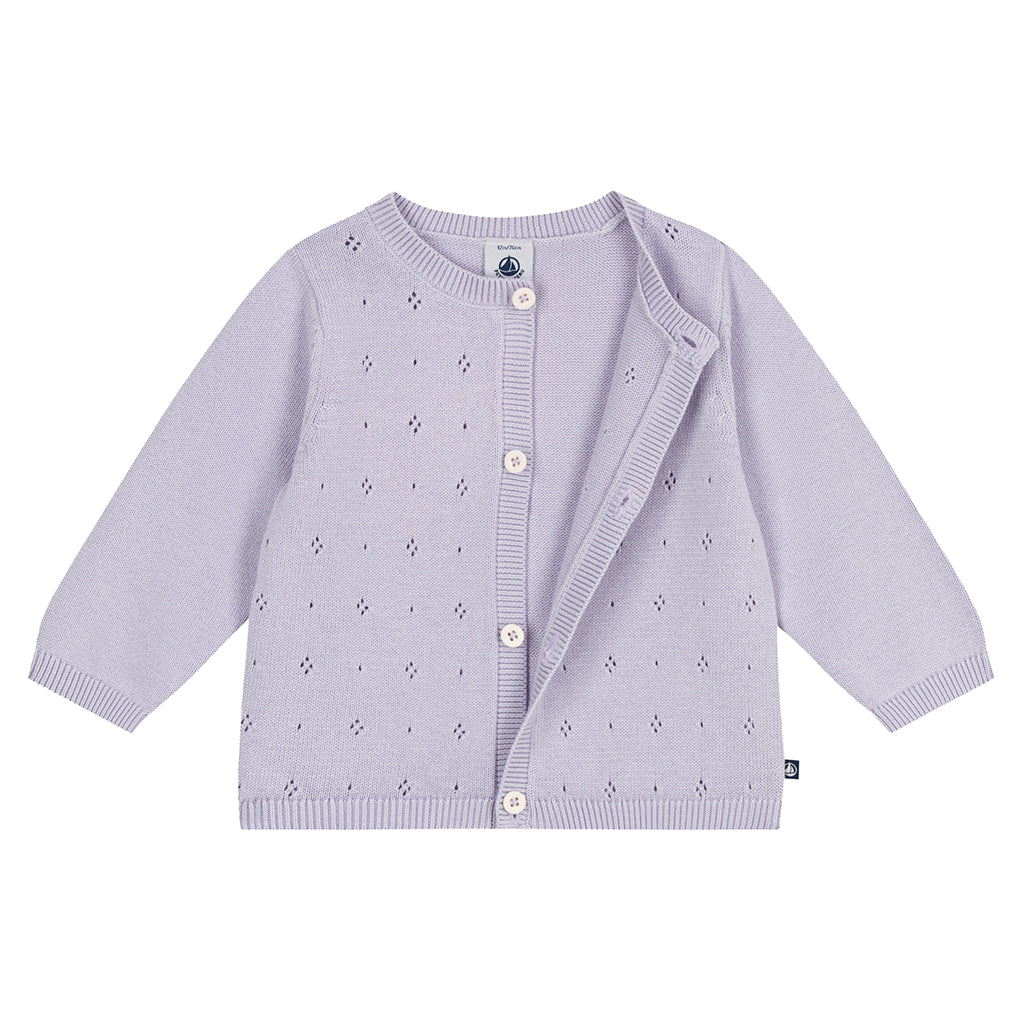 Petit Bateau Baby Cardigan Parme Purple