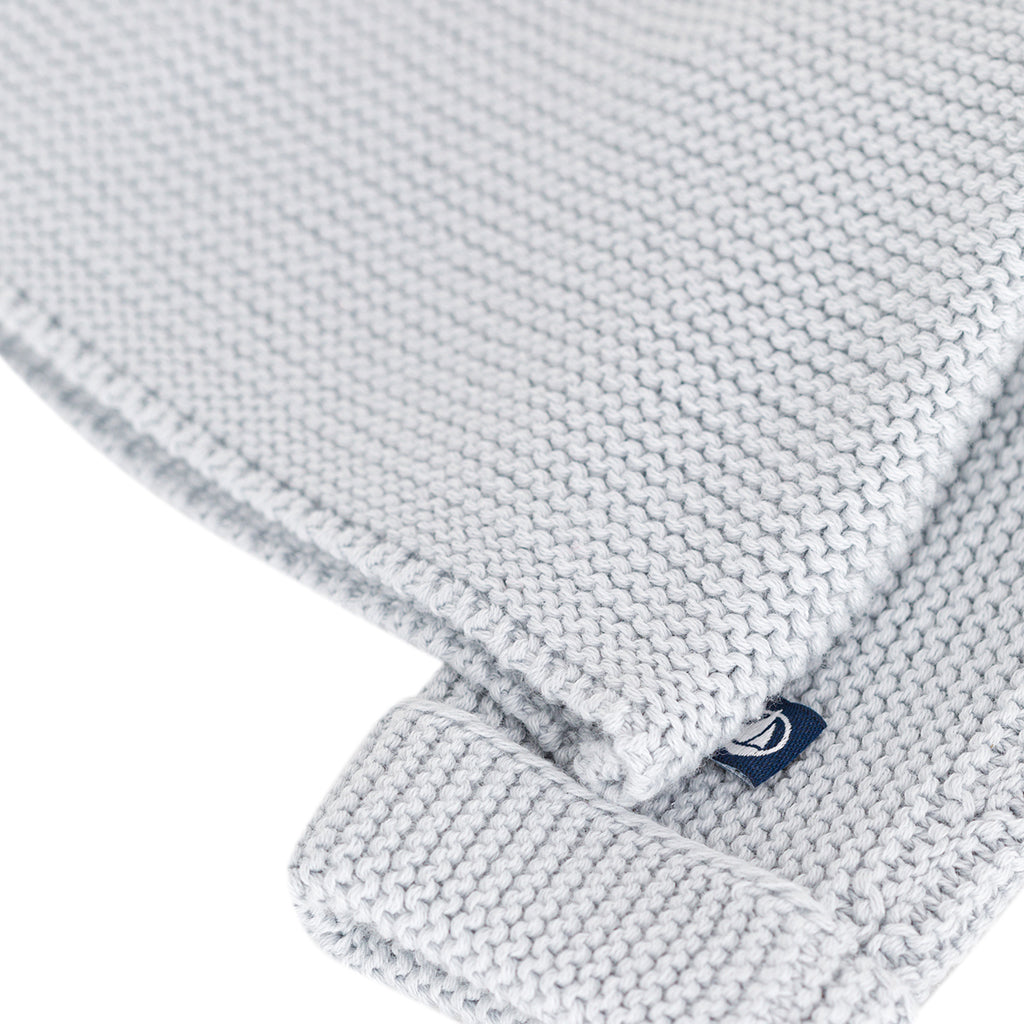 Petit Bateau Baby Garter Stitch Cardigan Carbon Grey