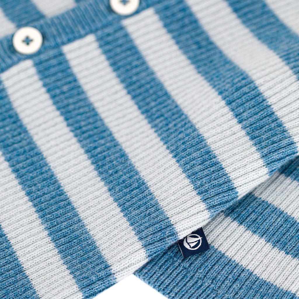 Petit Bateau Baby Knit Jumpsuit Adriatic Blue Stripes