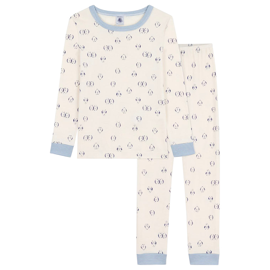 Petit Bateau Child Pyjamas Milk Cream Penguin Print