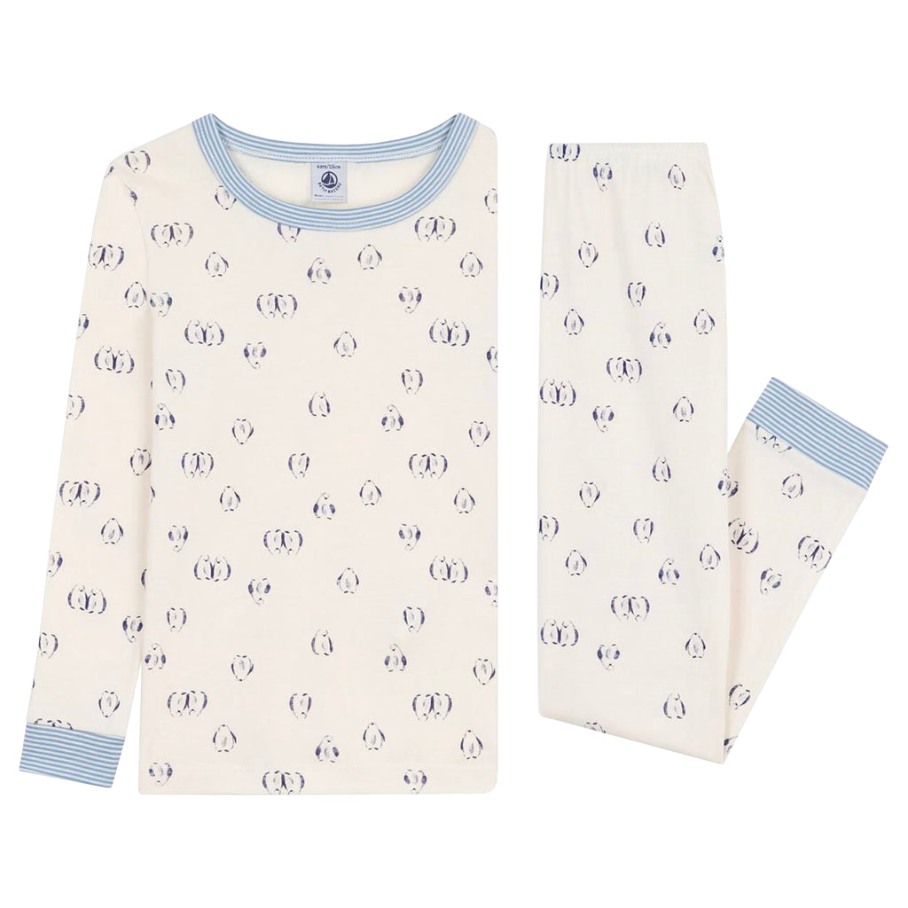 Petit Bateau Child Pyjamas Milk Cream Penguin Print