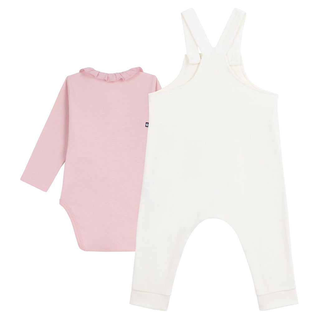 Petit Bateau Baby Two Piece Overalls Set Milk Cream