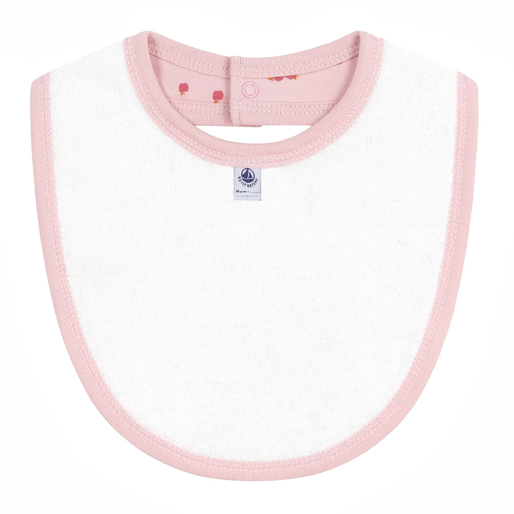 Petit Bateau Baby Bib Pretty Pink Apple Print