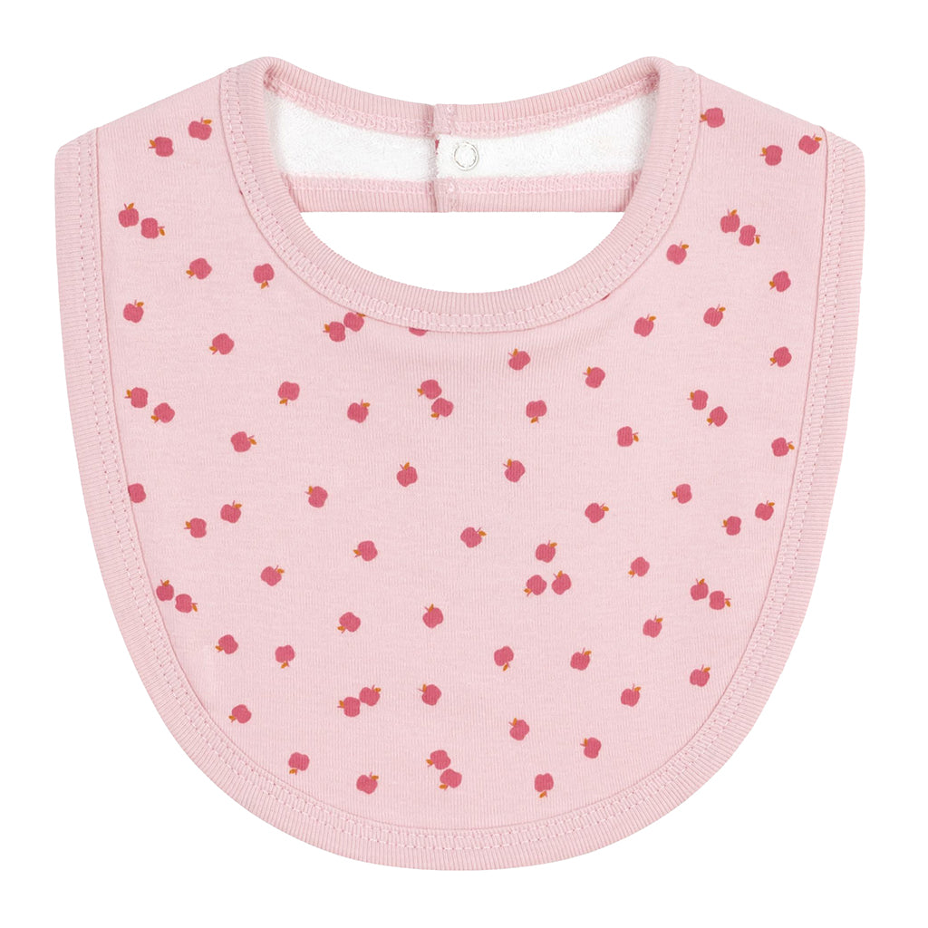 Petit Bateau Baby Bib Pretty Pink Apple Print