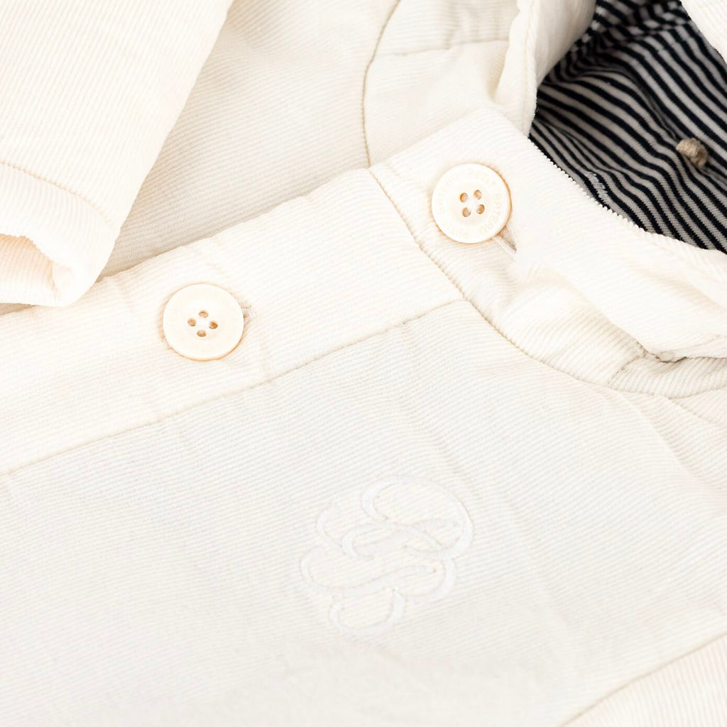 Petit Bateau Baby Velvet Hooded Coat Milk Cream