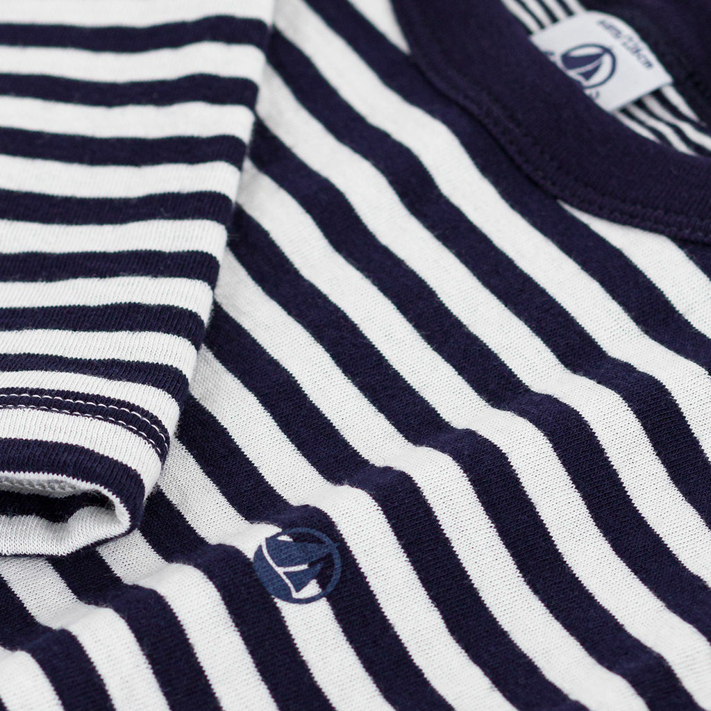 Petit Bateau Child T-shirt Evening Blue And White Stripes